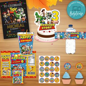 Toy Story Birthday Party Supplies Set Templates Printable Instant Download