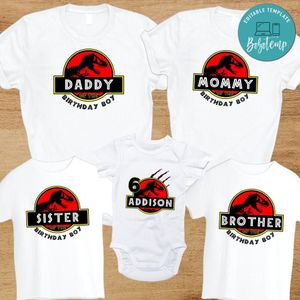Jurassic Park Birthday Family Trip Vacation T-Shirt