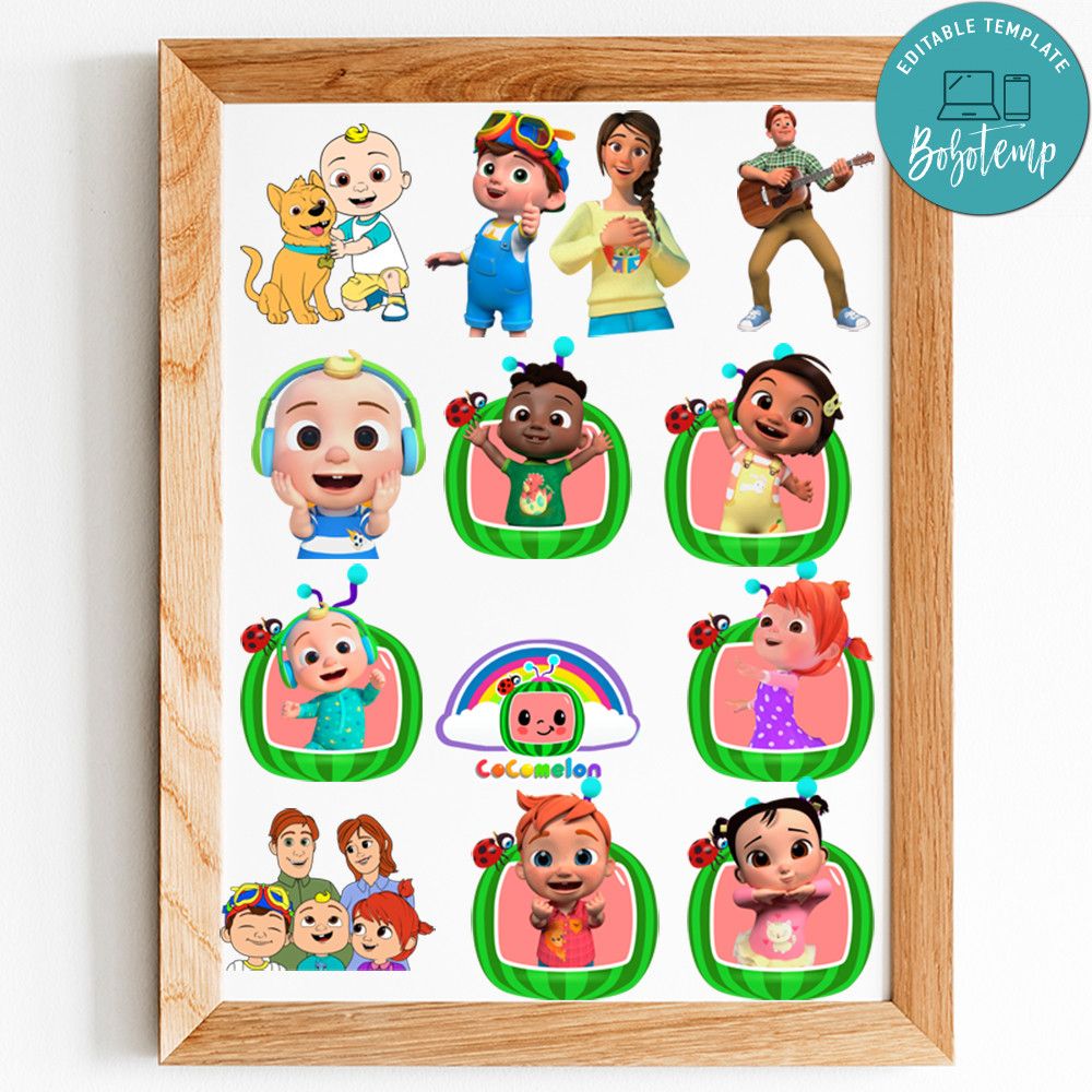 Cocomelon centerpiece PNG files | Bobotemp for Cocomelon Cake Topper Printable Free