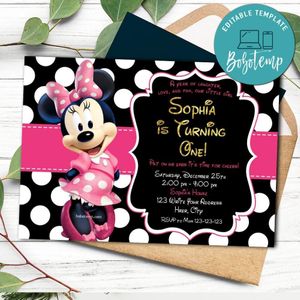 Minnie Invitation Customizable Template Instant Download