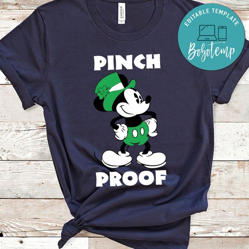 St Patrick's Day Mickey Pinch Proof shamrock PNG file template