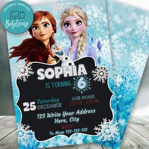 Editable Frozen 2 Birthday Invitation Instant Download