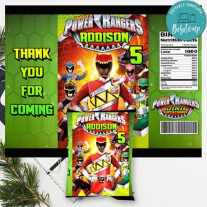 Power ranger Chip Bag Digital File Printable Instant Download