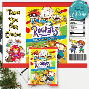 Rugrats Birthday Chip Bag Digital File Printable Instant Download