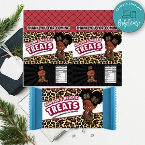 Cheetah Boss Baby Rice Krispie Treat Digital File Template Instant Download