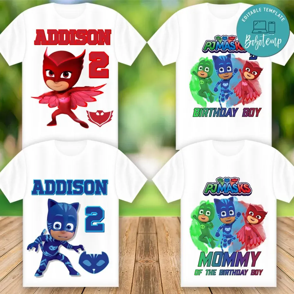 Printable Pj Mask Birthday Shirt For Family Digital File Diy