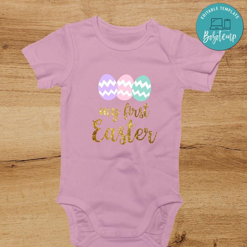 Happy Easter My First Birthday Bodysuit