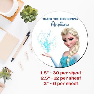 Customized Elsa Frozen Printed Happy Birthday Sticker Sheets