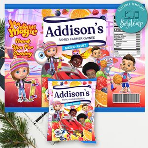 Magic Motown Birthday Fruit Snack Bag Digital File Printable Instant Download