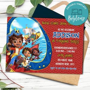 Santiago of the seas Invitation Template to Print at Home Instant Download
