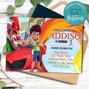 Kicko & super speedo Invitation Template to Print at Home Instant Download