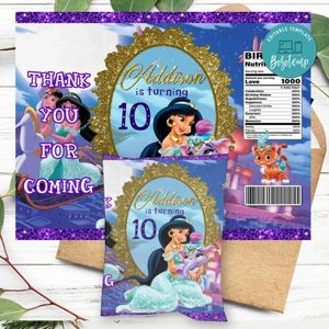 Jasmine Birthday Chip Bag Digital File Printable Instant Download