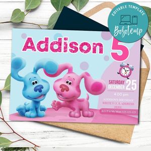 Blues Clues Birthday Invitation Template to print at home Instant Download