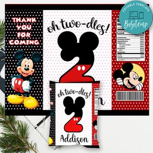Oh Twoodles Mickey Mouse Birthday Chip Bag Digital File Instant Download