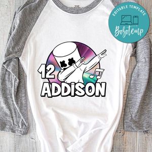 Customizable Dj marshmello Birthday Shirts Digital File Instant Download