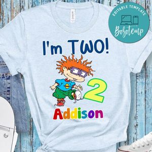 Rugrats I'm Two Birthday PNG file template for Boy