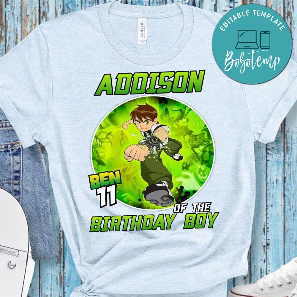 Birthday Shirt Ben Ten Shirt Personalize Ben 10 Birthday Shirt