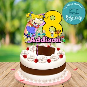 Angelica Rugrats Birthday Cake Topper Template Printable Instant Download