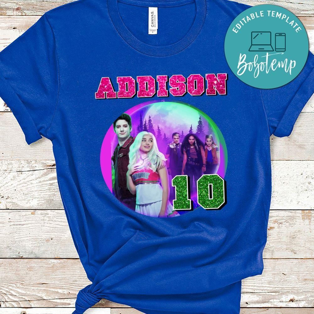 Custom Disney Zombies 2 Birthday Shirt for Girl