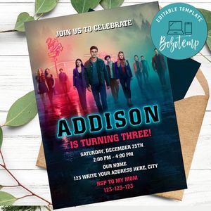 Riverdale Invitation Template to Print at Home Instant Download