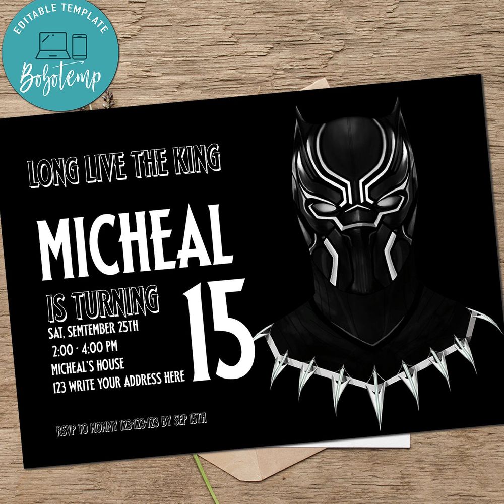 Free Printable Black Panther Invitations Printable World Holiday