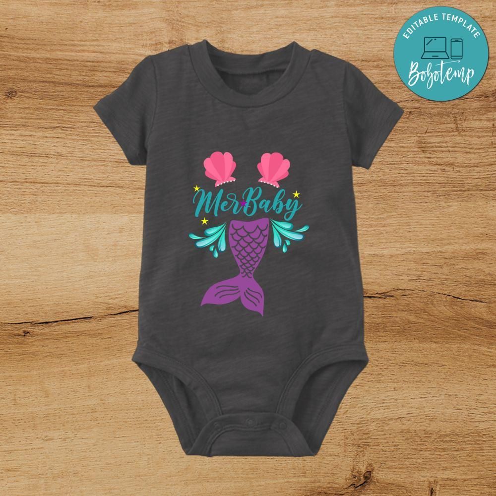 Merbaby Baby Onesie - Mermaid 1st Birthday Bodysuit