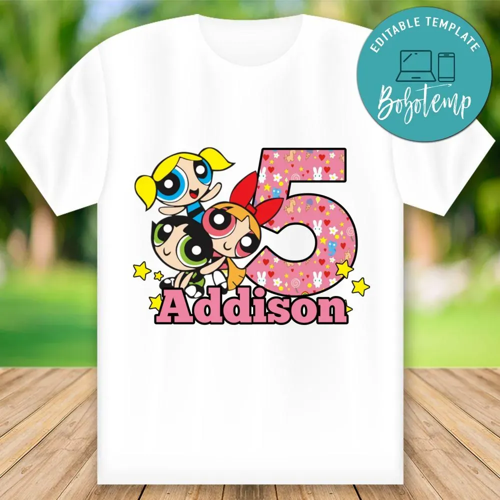 Powerpuff Girls Happy Birthday Shirt Png File Instant Download