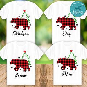 Bear Family Matching Christmas Shirt PNG File Templates