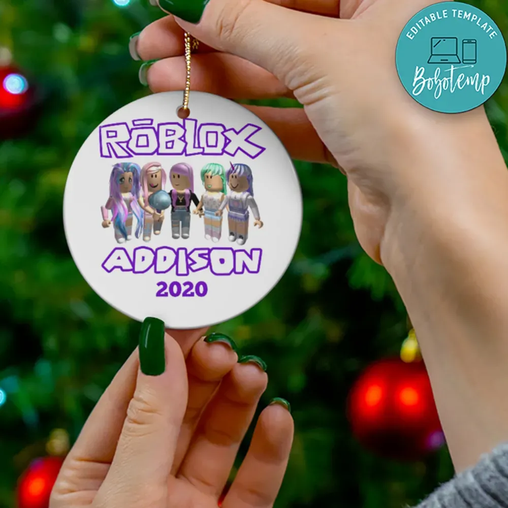 Girl Roblox Christmas Acrylic Ornament Gift Createpartylabels
