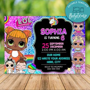 Editable LOL Surprise Dolls Party Set Instant Download