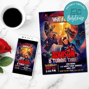 What If Marvel Invitation Customizable Template Instant Download