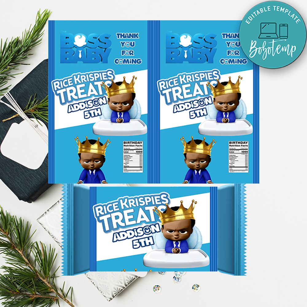 Black Baby Boss Rice Krispie Treat Digital File Bobotemp