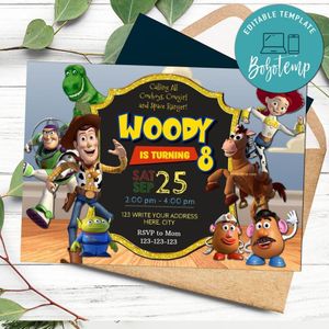 Toy Story Invitation Customizable Template Instant Download