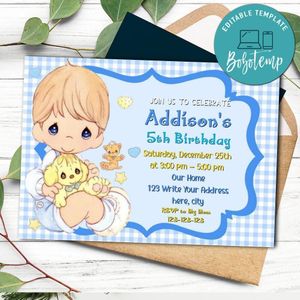 Precious moments Invitation Customizable Template Instant Download