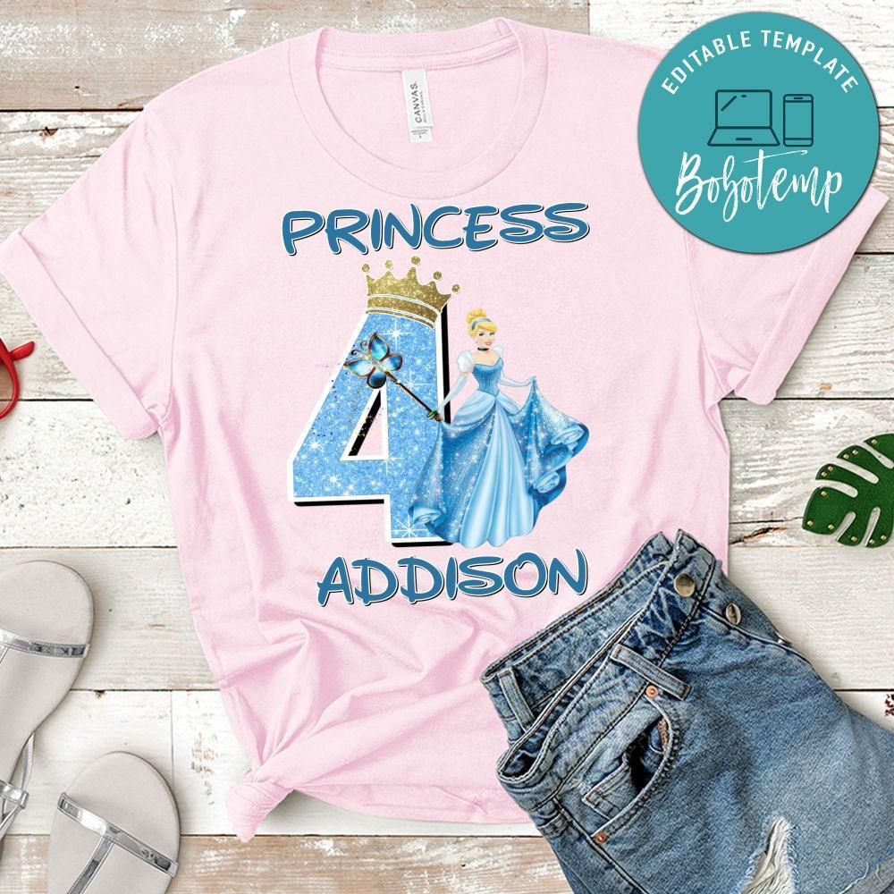 Custom Disney Cinderella Birthday Shirt for Girl