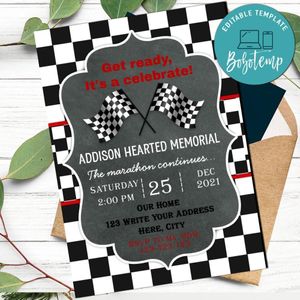 Racing Car Invitation Template to Print at Home Instant Download