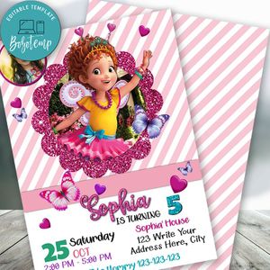 Editable Fancy Nancy Birthday Party Invitation With Photo Instant Download