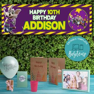 Chuck E Cheese Birthday Banner Printable Instant Download