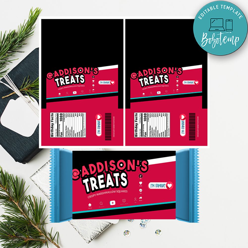 Tik Tok Rice Krispie Treat Digital File Printable DIY