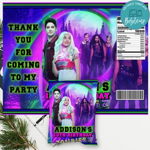 Disney Zombies 2 Chip Bag Digital File Printable Instant Download
