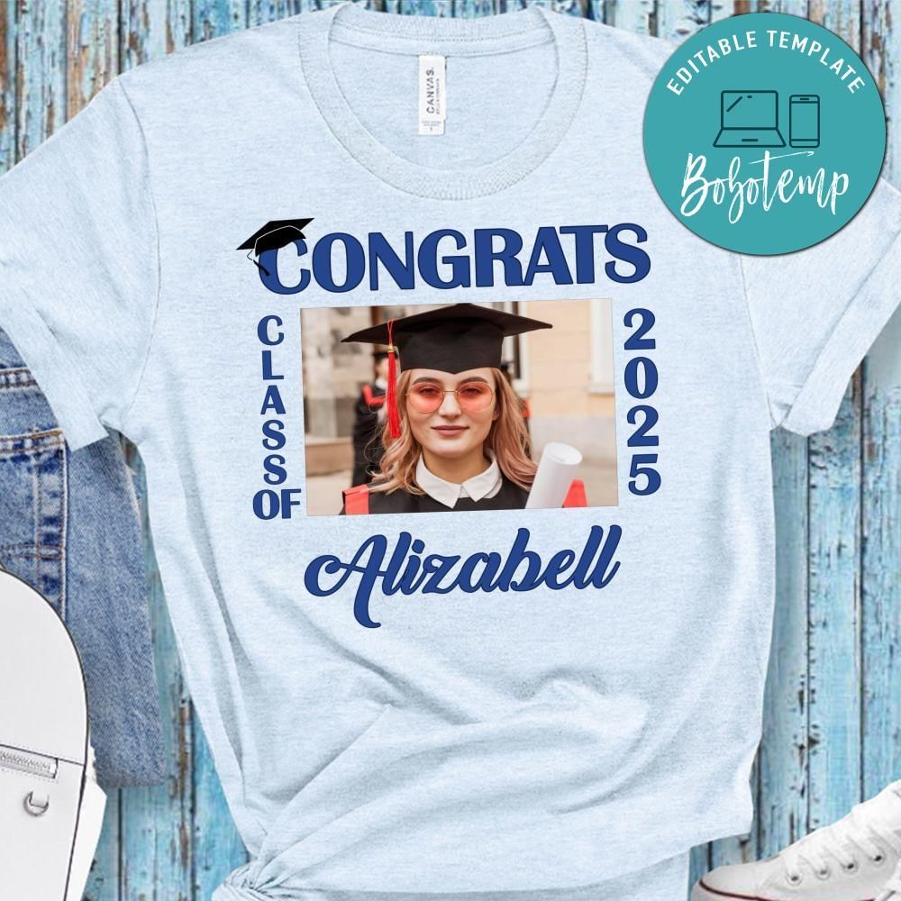 Congrats graduation class of 2025 customizable Photo PNG file template