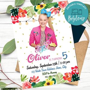 Aloha Jojo Siwa Birthday Flyer Printable Instant Download
