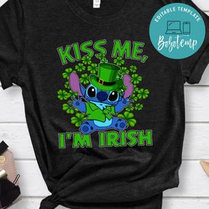 Stitch Kiss Me I'm Irish PNG file template