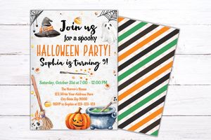 Join Us For a Spooky Surprise Fall Birthday Party Invitation