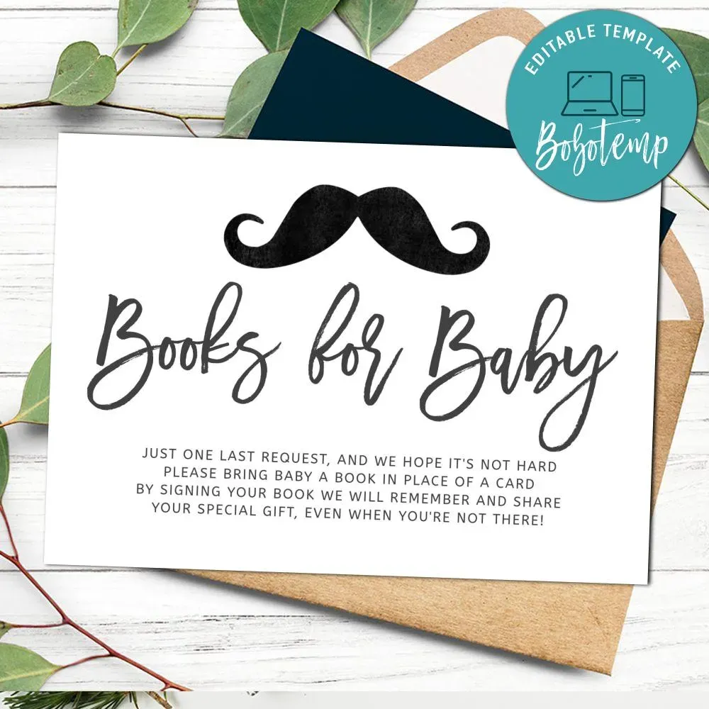 mustache baby book