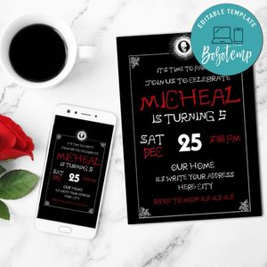 Death Note Invitation Template to Print at Home Instant Download