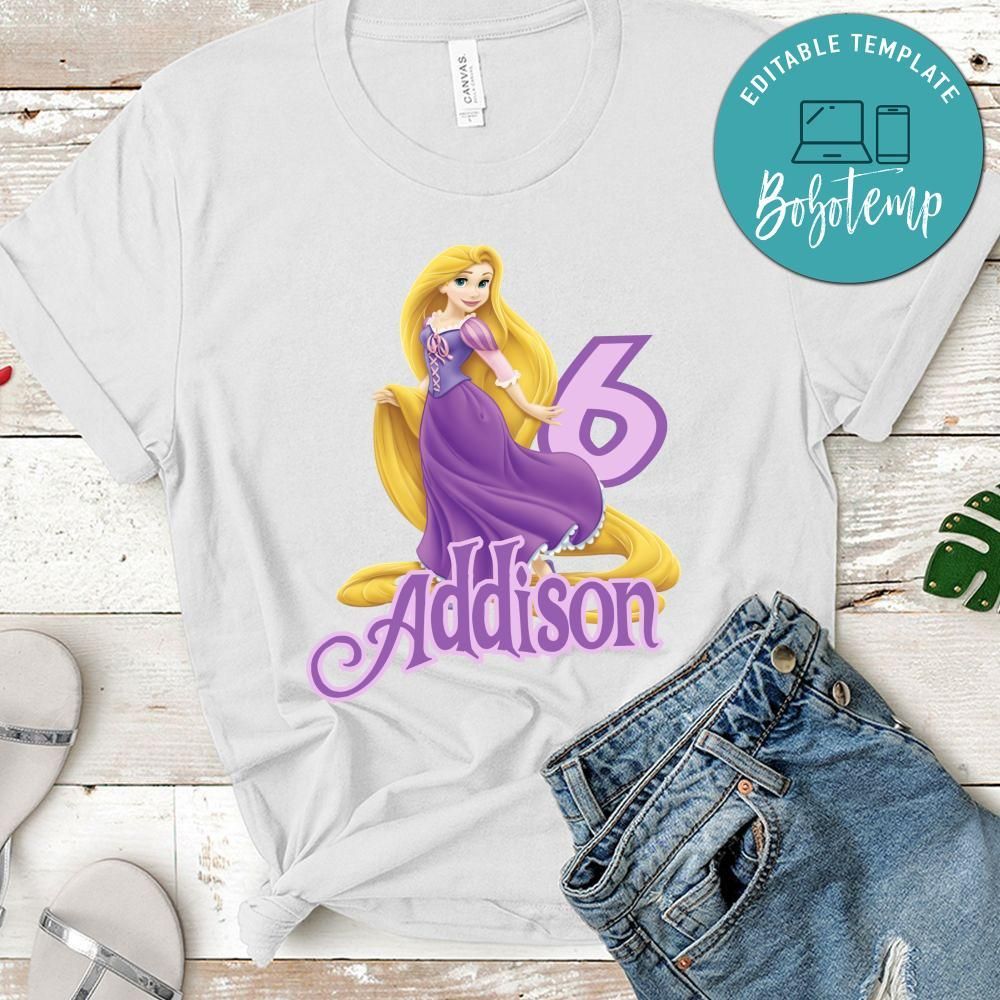 Custom Princess Rapunzel Birthday Shirt for Girl