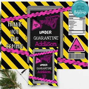 Pink Quarantine Birthday Chip Bag Digital File Instant Download