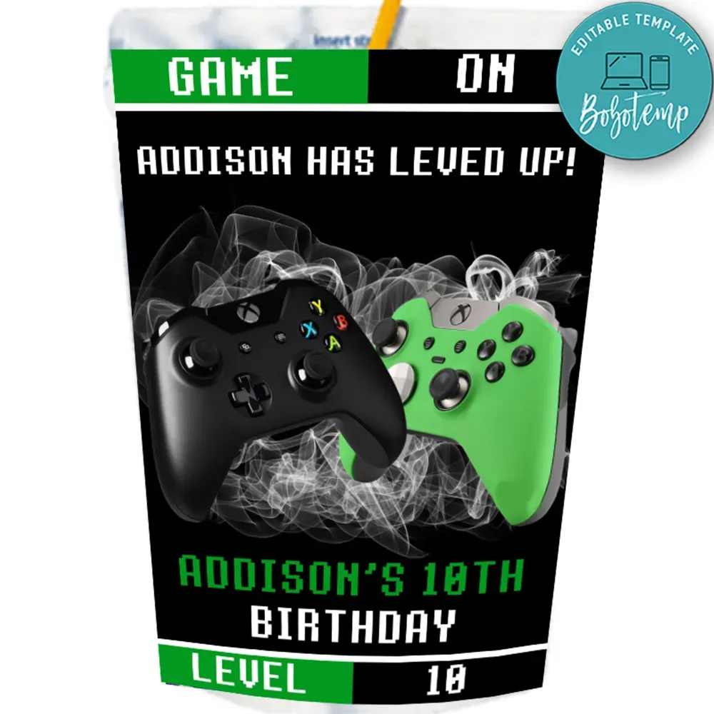 Xbox Game On Capri Sun Labels Printable Instant Download | Bobotemp