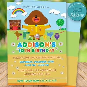 Editable Hey Duggee Birthday Invitations Instant Download